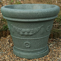 Garden Planter In Green Marble