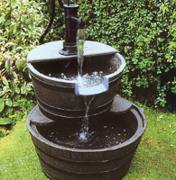 Garden Water Feature Double Barrel 