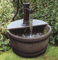 Garden Water Feature Half Barrel 