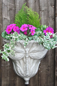 Dragon Fly Planter In Limestone 