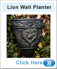 Lion Wall Planter - In Black