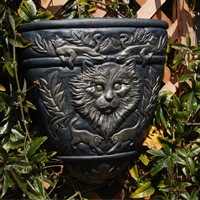 Lion Wall Planter - In Black