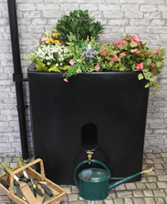 Oasis Water Butt Planter In Black