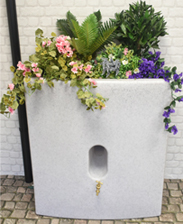 Oasis Water Butt Planter In White Marble